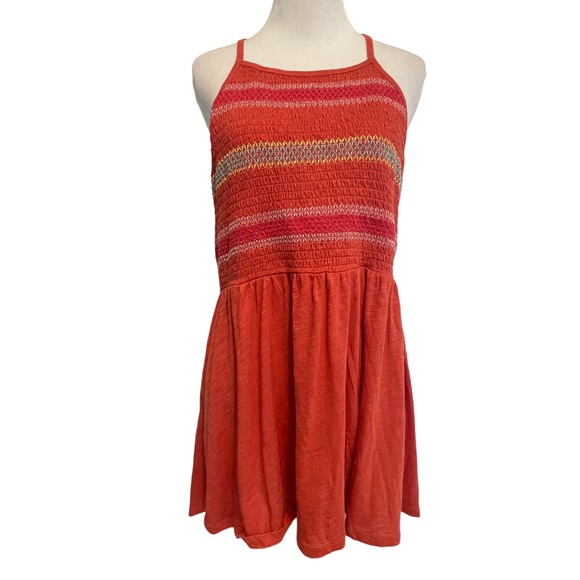 Torrid Super Soft Smocked High Neck Babydoll Top Womens Size 1X Rust Peplum - Picture 2 of 10